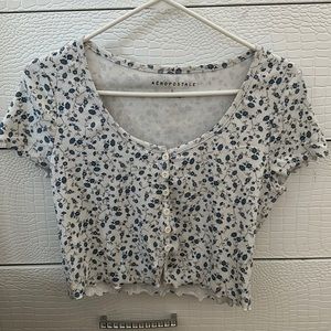 Aèropostale white cropped shirt